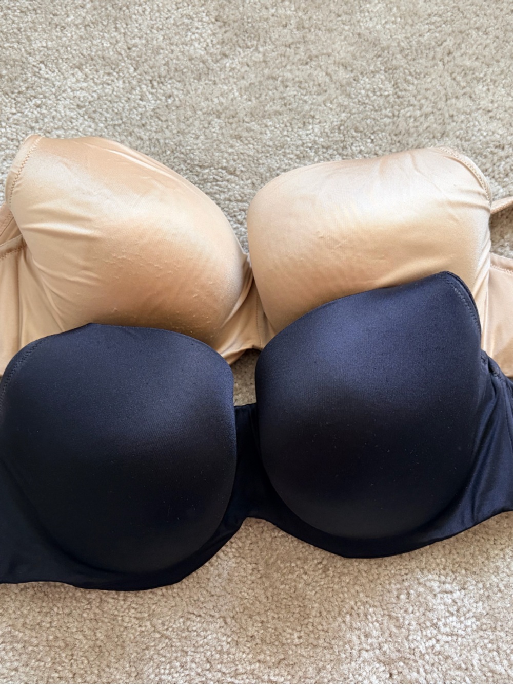 Soma 36G SET OF 2 - Smooth Molded T-Shirt Bras — Black & Nude